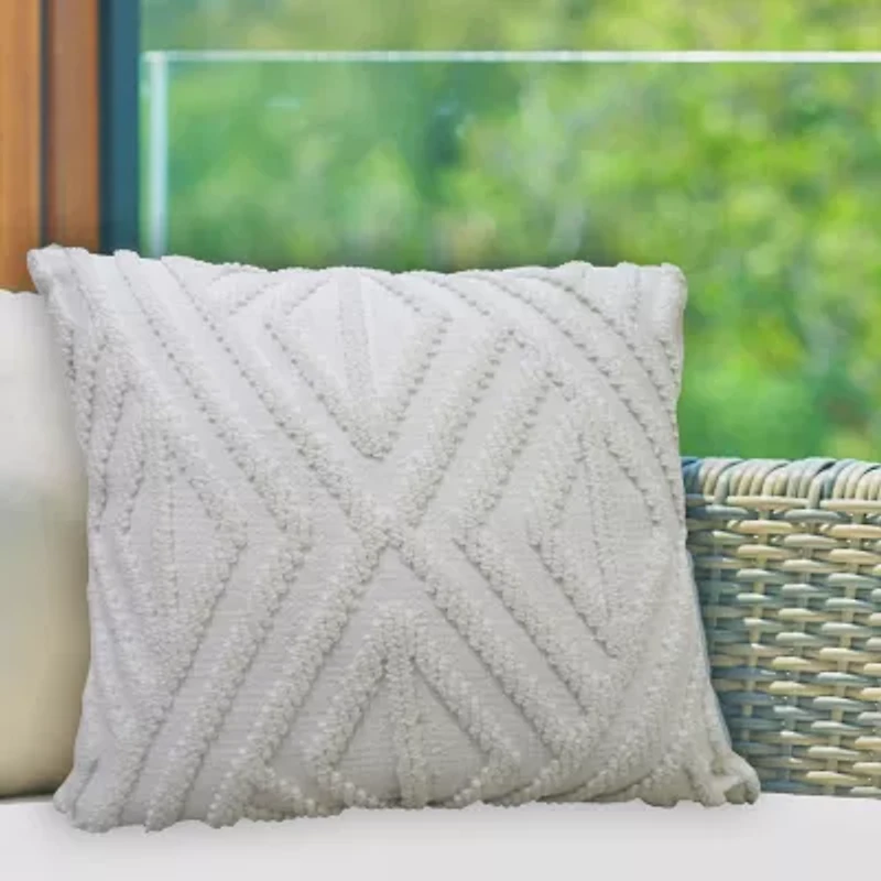 Vibhsa Out White Square Throw Pillow