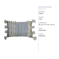 Vibhsa Large Poms Rectangular Throw Pillow