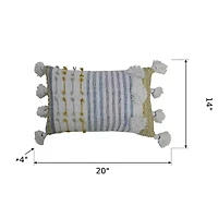 Vibhsa Large Poms Rectangular Throw Pillow