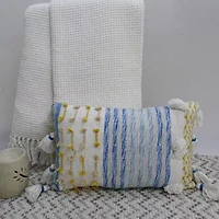 Vibhsa Large Poms Rectangular Throw Pillow