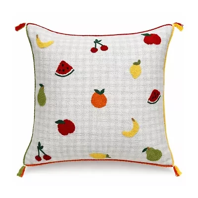 Vibhsa Tiny Fruits Square Throw Pillow
