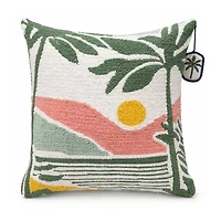 Vibhsa Sunset Beach Square Throw Pillow
