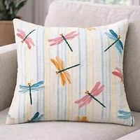 Vibhsa Dancing Dragonflies Square Throw Pillow