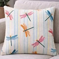 Vibhsa Dancing Dragonflies Square Throw Pillow