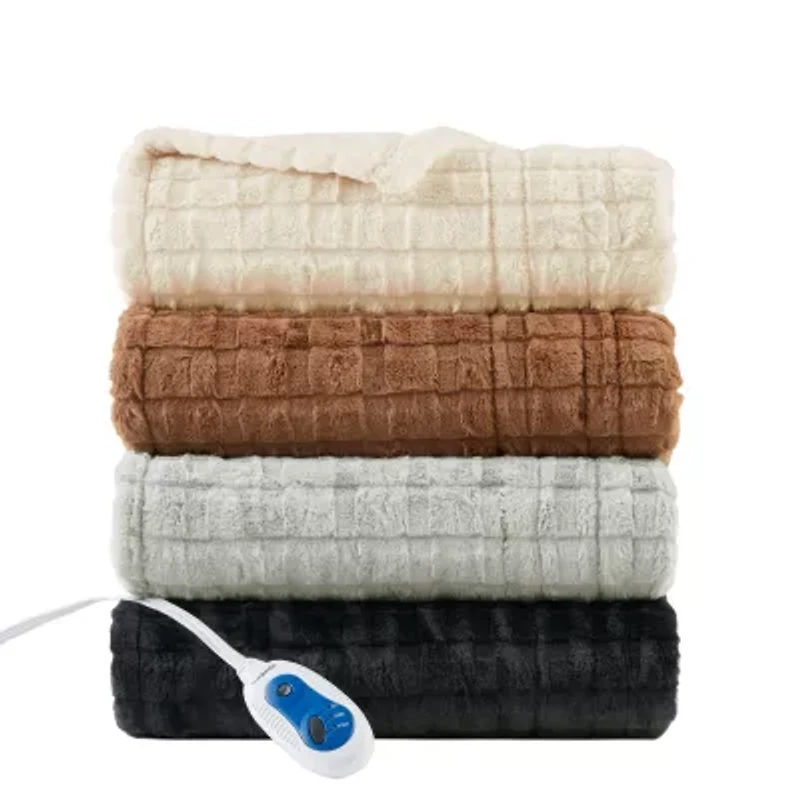 Beautyrest Marselle Heated Automatic Shut Off Washable Midweight Throw
