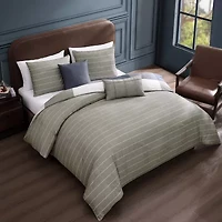 Bebejan Checkered Navy Tan 5-pc. Midweight Reversible Comforter Set