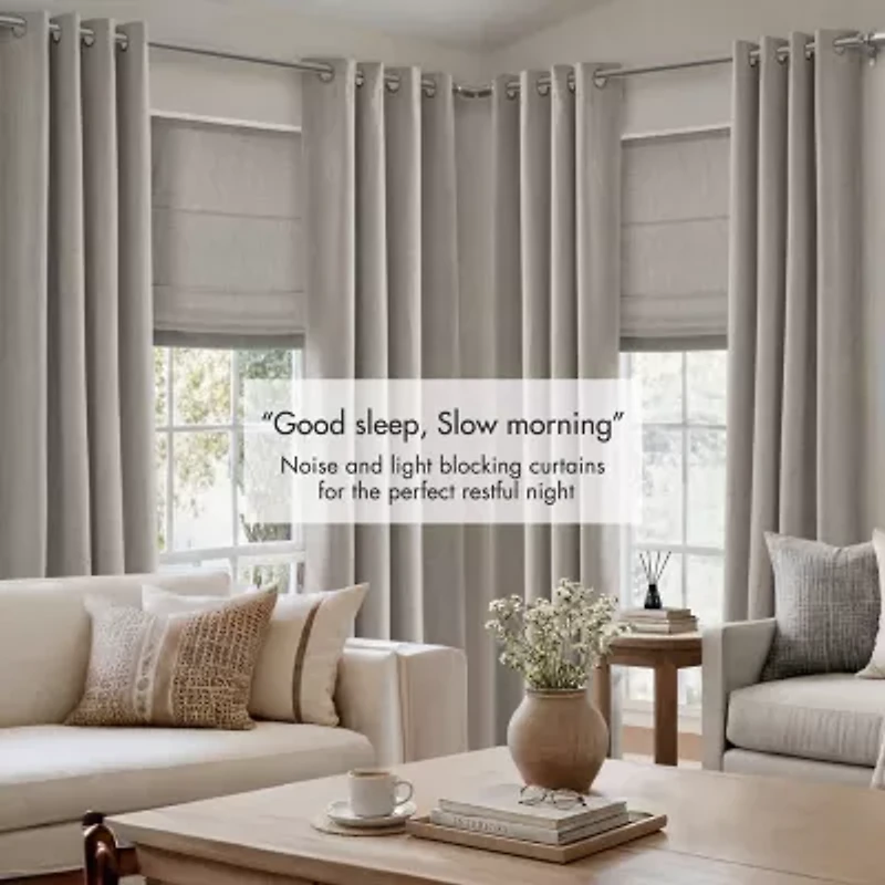 Madison Park Mira Grommet Top 100% Blackout Set of 2 Curtain Panel