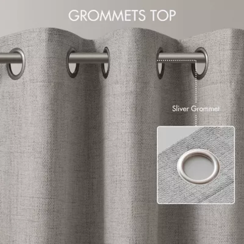 Madison Park Mira Grommet Top 100% Blackout Set of 2 Curtain Panel