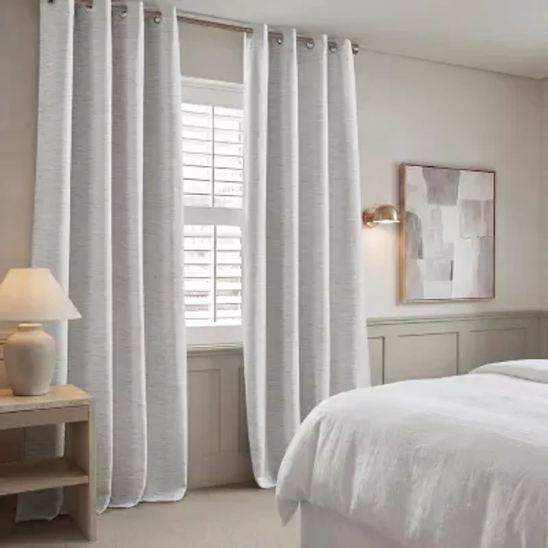 Madison Park Luna Grommet Top 100% Blackout Set of 2 Curtain Panel