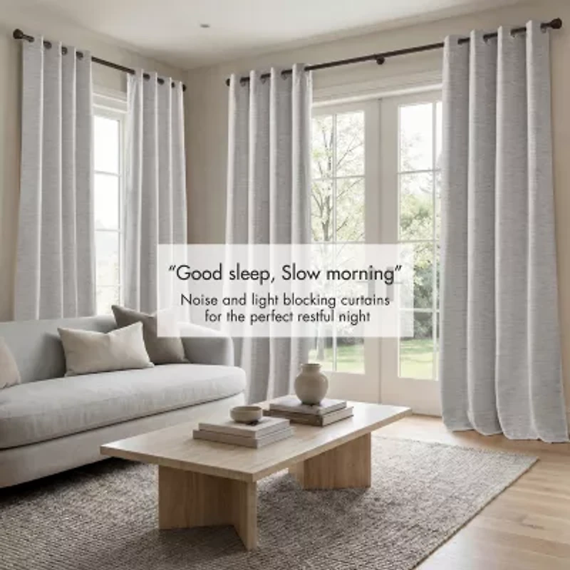 Madison Park Luna Grommet Top 100% Blackout Set of 2 Curtain Panel