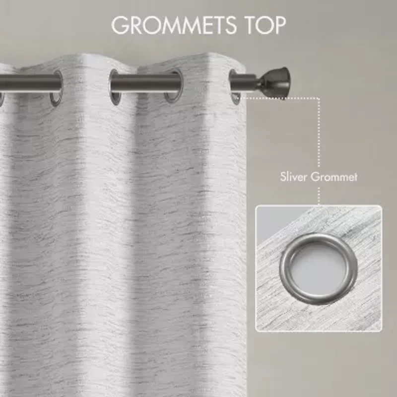 Madison Park Luna Grommet Top 100% Blackout Set of 2 Curtain Panel