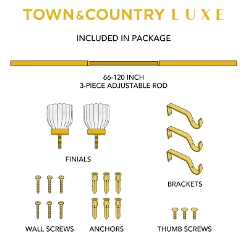 Town And Country Marbled Flute 1 Adjustable Curtain Rod