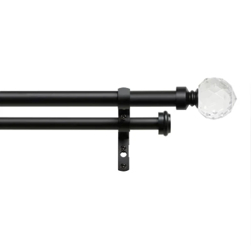 Exclusive Home Curtains Crystal Ball/Topper Double Curtain Rod