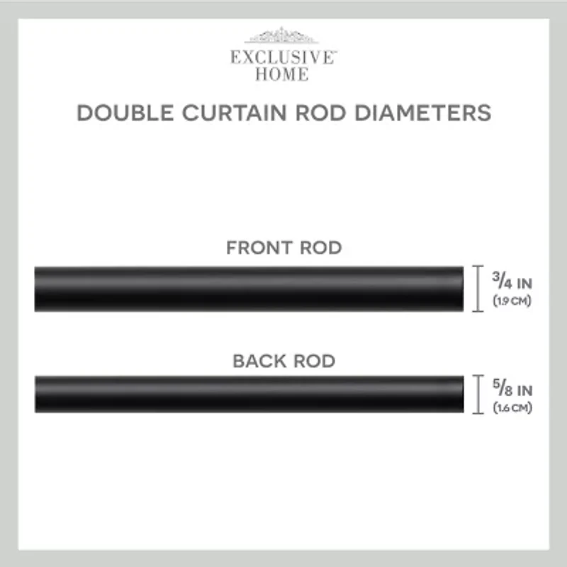 Exclusive Home Curtains Crystal Ball/Topper Double Curtain Rod