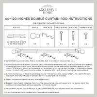 Exclusive Home Curtains Crystal Ball/Topper Double Curtain Rod