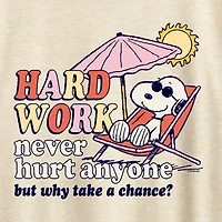 Womens Crew Neck Short Sleeve Regular Fit Peanuts Snoopy Graphic T-Shirt