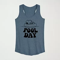Womens Crew Neck Sleeveless Peanuts Snoopy Tank Top