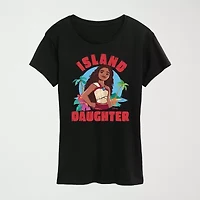Womens Crew Neck Short Sleeve Regular Fit Moana Graphic T-Shirt