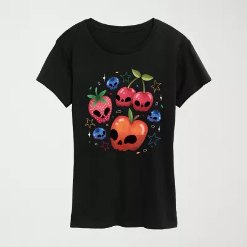 Womens Round Neck Short Sleeve Regular Fit Graphic T-Shirt
