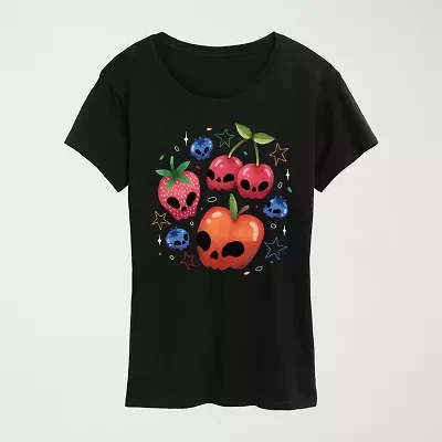 Womens Round Neck Short Sleeve Regular Fit Graphic T-Shirt