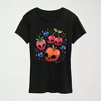 Womens Round Neck Short Sleeve Regular Fit Graphic T-Shirt