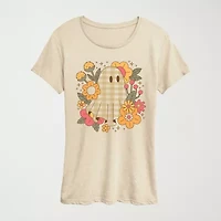 Womens Round Neck Short Sleeve Regular Fit Graphic T-Shirt