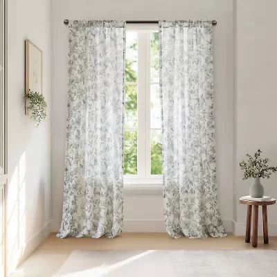 Madison Park Rod Pocket Light-Filtering Set of 2 Curtain Panel