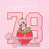 Strawberry Shortcake Crew Fleece Womens Juniors Neck Long Sleeve Embroidered Sweatshirt