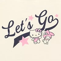 Hello Kitty Lets Go Baby Tee Womens Juniors Crew Neck Short Sleeve Fitted Graphic T-Shirt