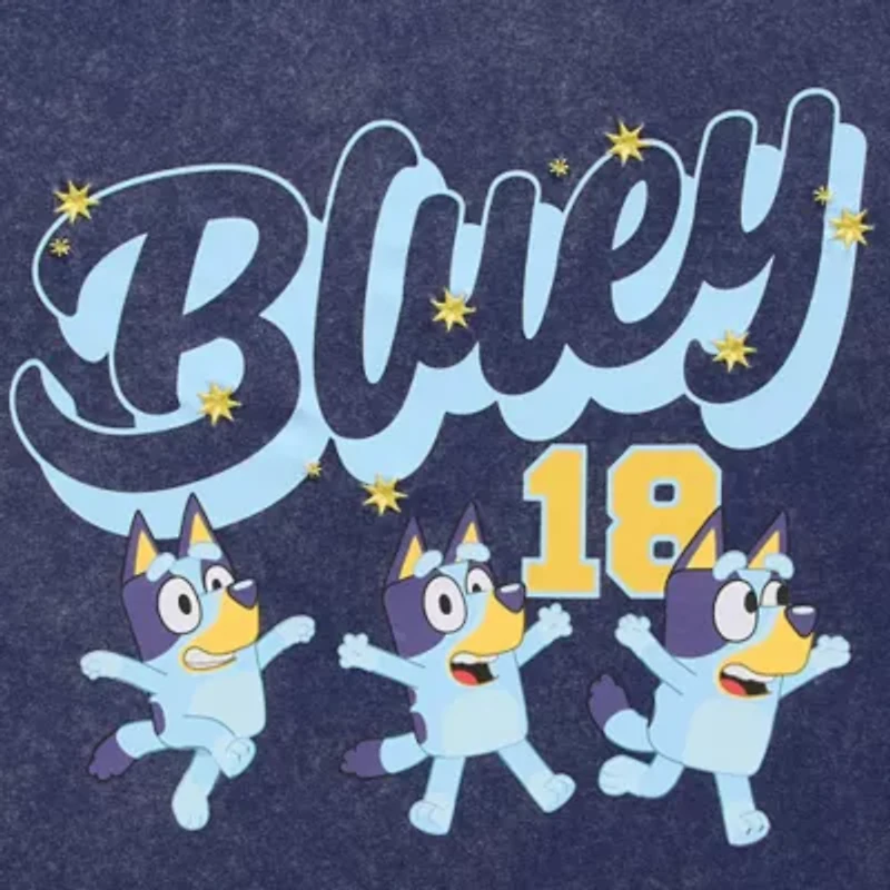 Bluey Boyfriend Tee Womens Juniors Crew Neck Short Sleeve Loose Fit Graphic T-Shirt