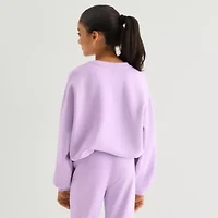 Xersion Little & Big Kid Girls Crew Neck Long Sleeve Sweatshirt