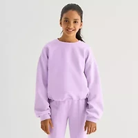Xersion Little & Big Kid Girls Crew Neck Long Sleeve Sweatshirt