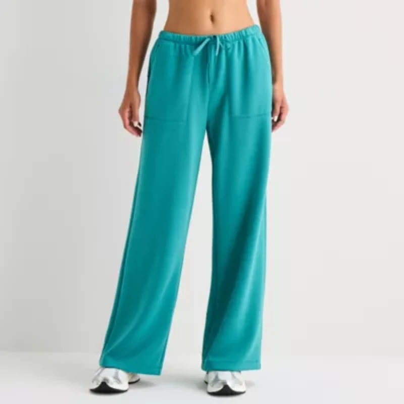 Xersion Womens Wide Leg Mid Rise Regular Fit Sweatpant