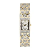 Elgin® Womens Crystal Hearts Rectangular Bracelet Watch