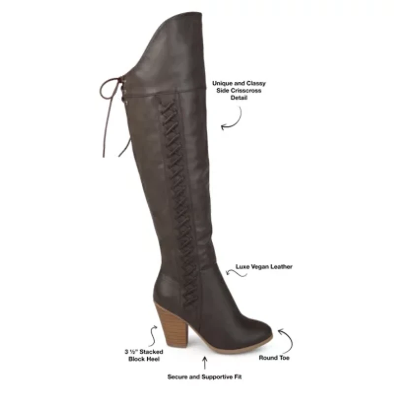 Journee Collection Womens Spritz Wide Calf Dress Boots