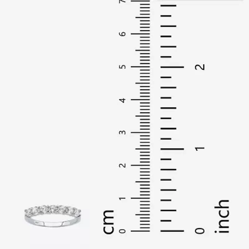 Diamonart Womens 2MM 3/4 CT. T.W. Cubic Zirconia 10K White Gold Band
