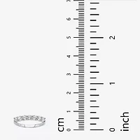 Diamonart Womens 2MM 3/4 CT. T.W. Cubic Zirconia 10K White Gold Band