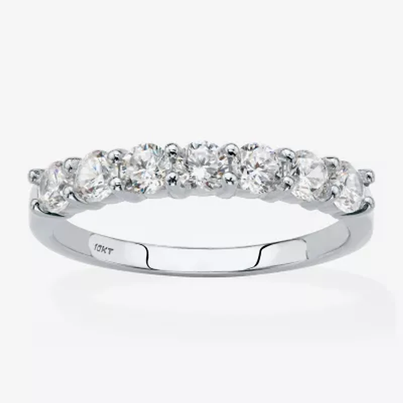 Diamonart Womens 2MM 3/4 CT. T.W. Cubic Zirconia 10K White Gold Band