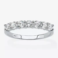Diamonart Womens 2MM 3/4 CT. T.W. Cubic Zirconia 10K White Gold Band