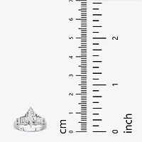Diamonart Womens 2 3/4 CT. T.W. Cubic Zirconia Platinum Over Silver Engagement Ring