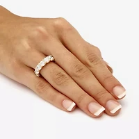 Diamonart Womens 2.5MM 3 1/2 CT. T.W Cubic Zirconia 14K Gold Over Silver Band