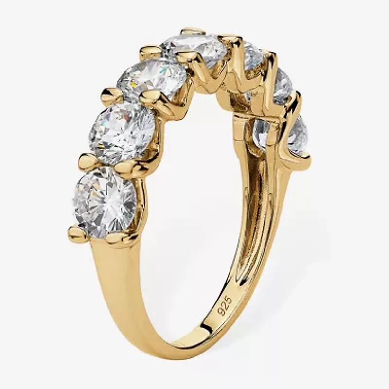 Diamonart Womens 2.5MM 3 1/2 CT. T.W Cubic Zirconia 14K Gold Over Silver Band