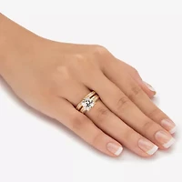 Diamonart Womens 3 1/2 CT. T.W Cubic Zirconia 14K Gold Over Silver Bridal Set