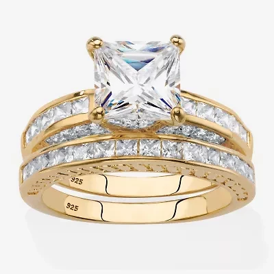 Diamonart Womens 3 1/2 CT. T.W Cubic Zirconia 14K Gold Over Silver Bridal Set