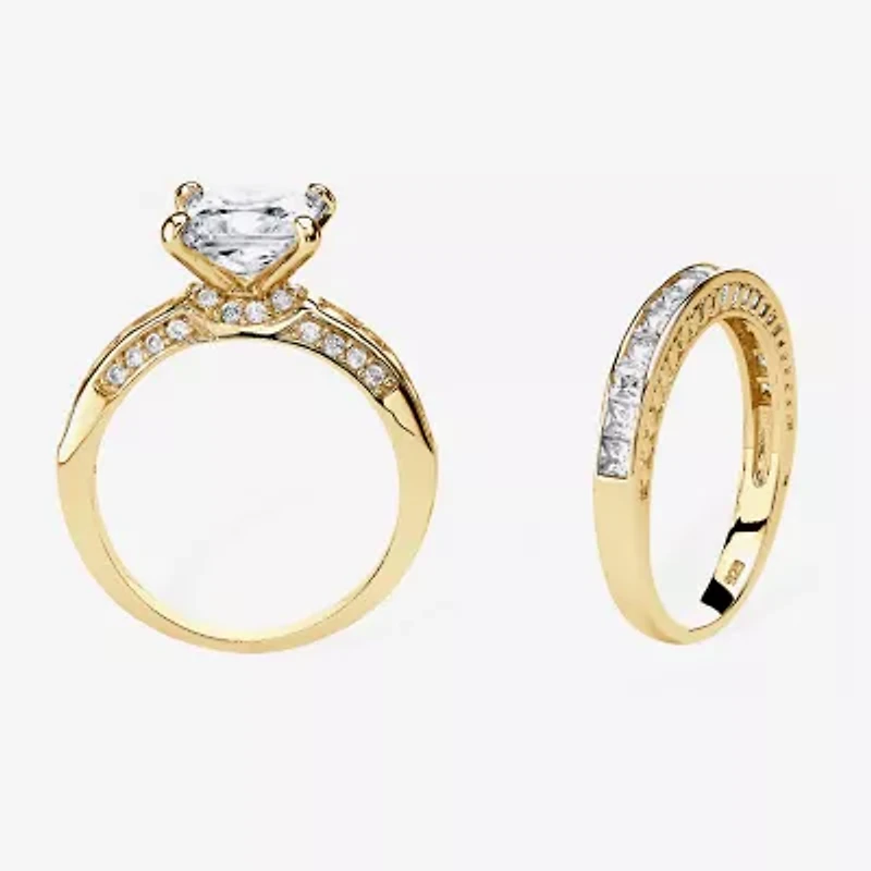 Diamonart Womens 3 1/2 CT. T.W Cubic Zirconia 14K Gold Over Silver Bridal Set