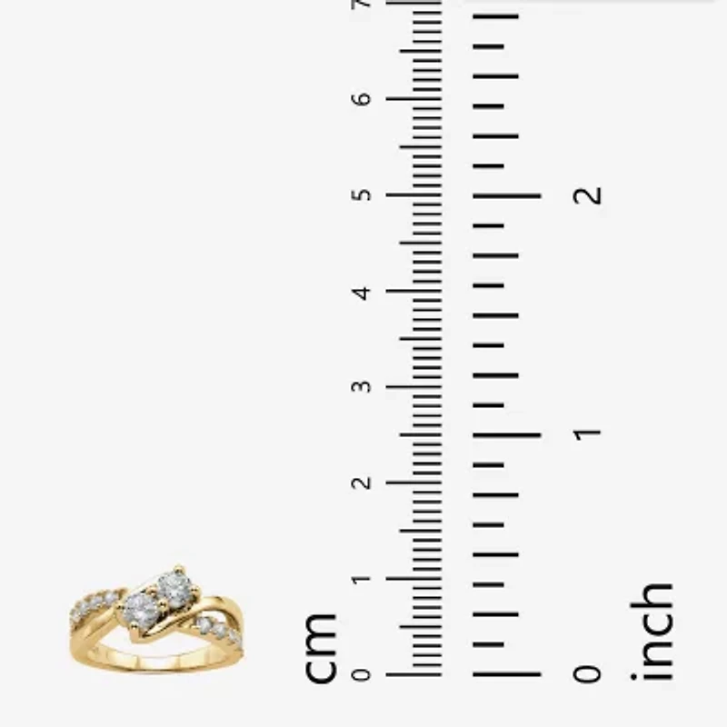 Diamonart Womens 1 1/5 CT. T.W. Cubic Zirconia 14K Gold Over Silver Promise Ring
