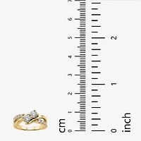 Diamonart Womens 1 1/5 CT. T.W. Cubic Zirconia 14K Gold Over Silver Promise Ring