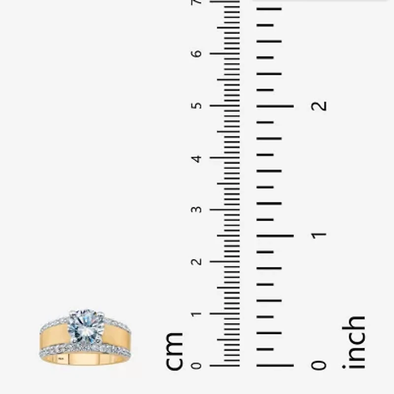 Diamonart Womens 3 1/4 CT. T.W. Cubic Zirconia 14K Gold Over Silver Engagement Ring