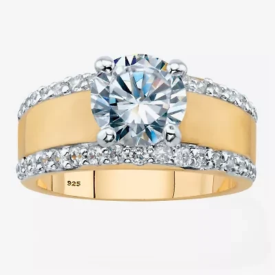 Diamonart Womens 3 1/4 CT. T.W. Cubic Zirconia 14K Gold Over Silver Engagement Ring