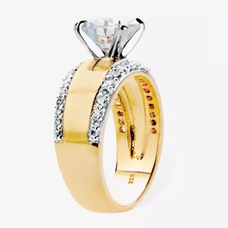 Diamonart Womens 3 1/4 CT. T.W. Cubic Zirconia 14K Gold Over Silver Engagement Ring
